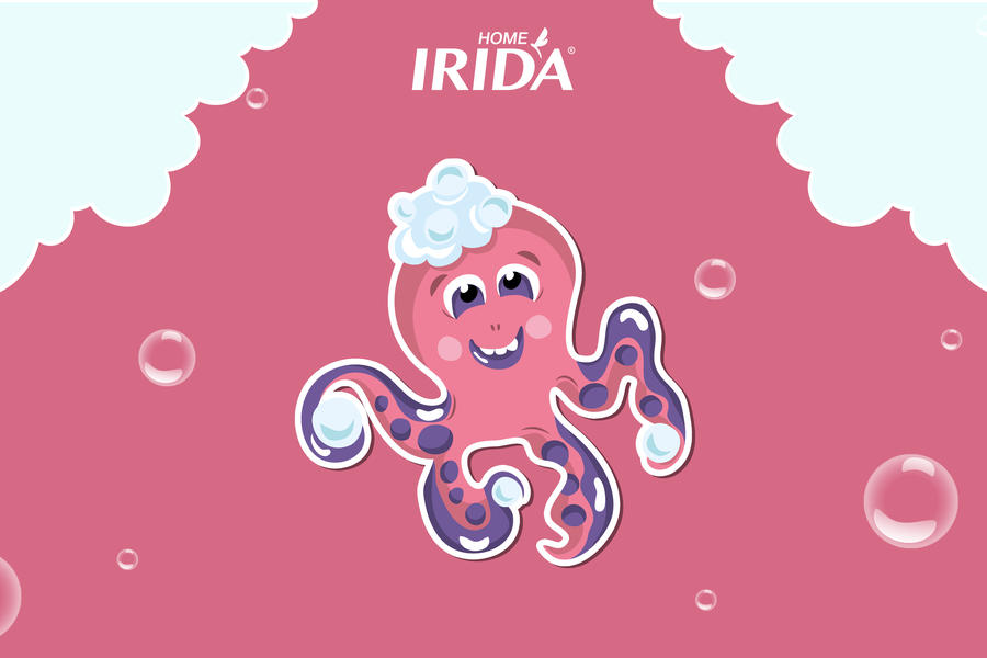Этикетка геля для детской стирки для компании «IRIDA» (1333)