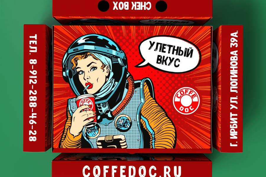 Разработка упаковки в стиле pop-art для CoffeDoc (1683)