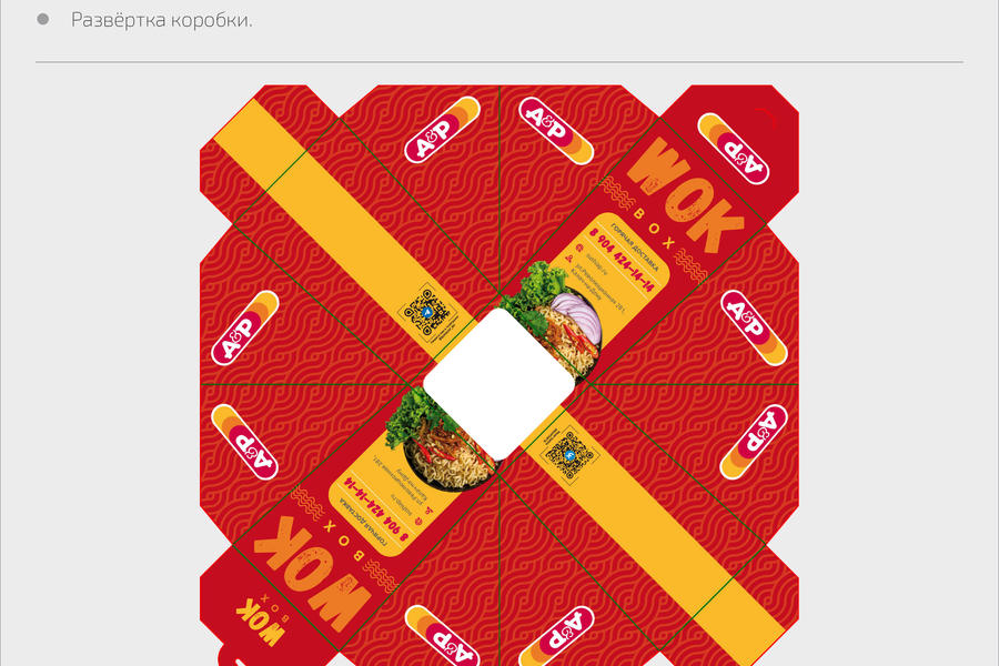 Дизайн картонной упаковки для ресторана доставки еды sushiap.ru (2205)