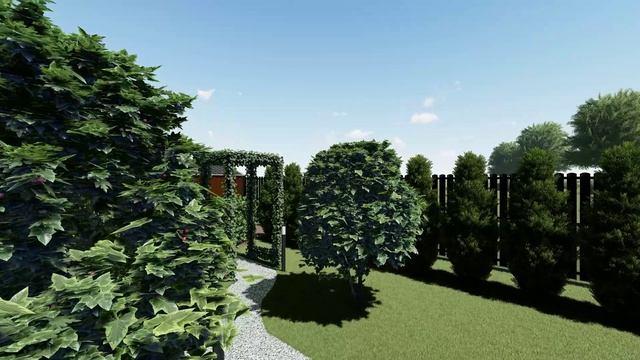 Анимация экстерьера загородного дома с участком