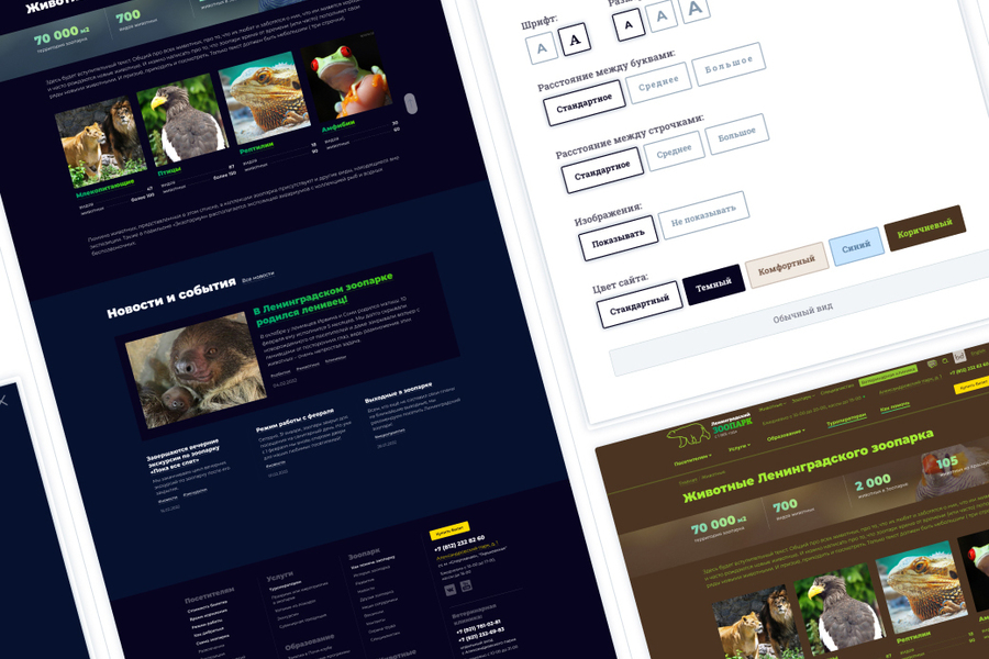 Сайт Ленинградского зоопарка (UX/UI, проектирование, ре-дизайн) (250)