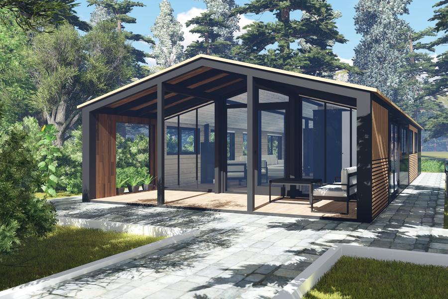 Проект модульного дома барнхаус (2136)