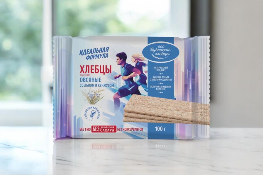 Дизайн упаковки хлебцов бренда КУБАНСКИЕ Хлебцы (4452)
